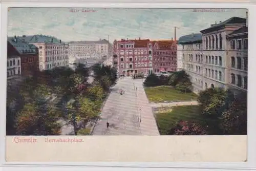 54041 Ak Chemnitz - Bernsbachplatz, 104er Kaserne, Bernsbachschule