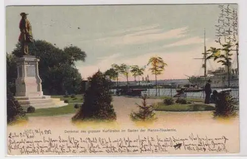 905793 Ak Kiel - Denkmal des großen Kurfürsten im Garten der Marine-Akademie