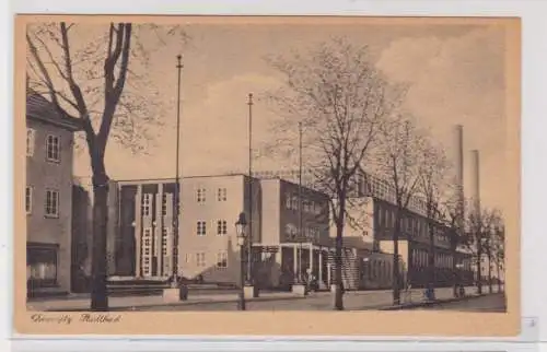 905057 Ak Chemnitz - Stadtbad, Straßenansicht mit Allee