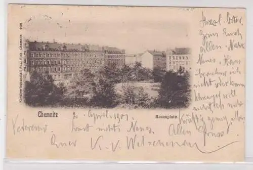 59414 Lithographie Ak Chemnitz - Rosenplatz 1901