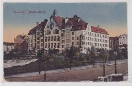 48716 Ak Chemnitz - André-Schule, Straßenansicht