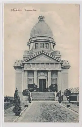 906370 Ak Chemnitz - Krematorium mit Aufschrift Friede! 1908