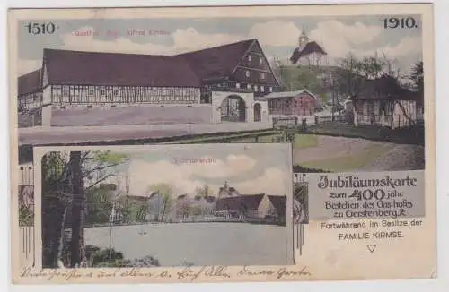 903815 Jubiläumskarte zum 400jähr. Bestehen des Gasthofes zu Gerstenberg 1910