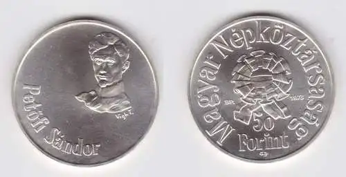 50 Forint Silber Münze Ungarn Petifö Sandor 1973 Stgl. (123643)