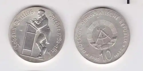 DDR Gedenk Münze 10 Mark 1990 Johann Gottlieb Fichte 1762-1814 (137125)