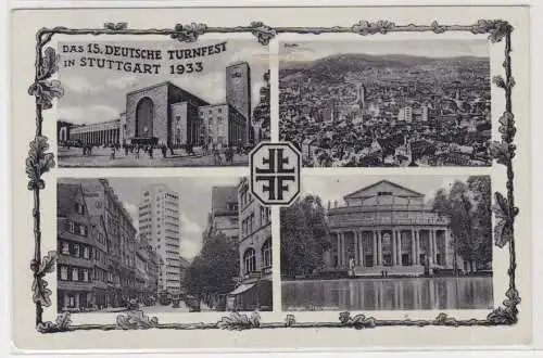 85765 AK Das 15. Deutsche Turnfest in Stuttgart 1933, Staatstheater, Tagblatt