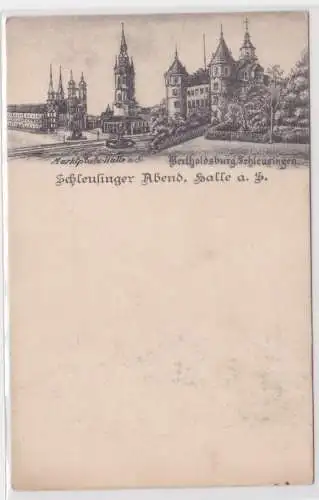 906471 AK Halle an der Saale - Schleusinger Abend, Marktplatz, Bertholdsburg