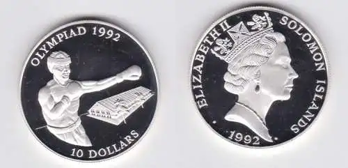 10 Dollar Silber Münze Solomon Islands Olympische Spiele 1992 Boxen (143896)