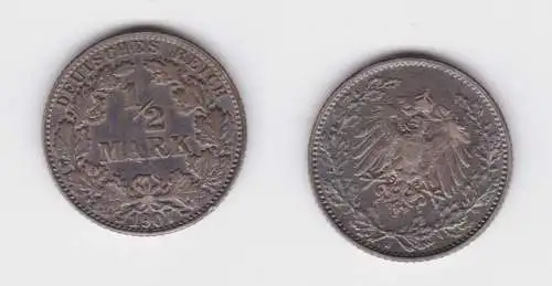 1/2 Mark Silber Münze Deutsches Reich 1907 J  (163314)