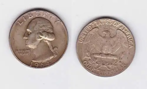 1/4 Dollar Silber Münze USA 1964 ss (162749)