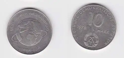 DDR Gedenk Münze 10 Mark gemeinsamer Weltraumflug DDR UdSSR 1978 (142260)