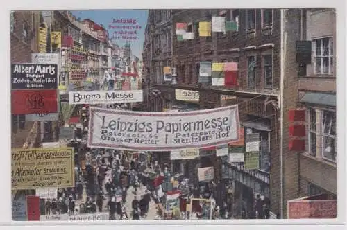 43748 Ak Leipzig Petersstrasse während der Messe um 1920