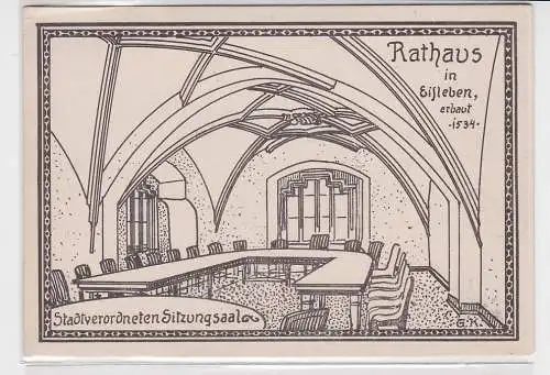 907819 Ak Eisleben Rathaus Stadtverordneten Sitzungssaal 1923