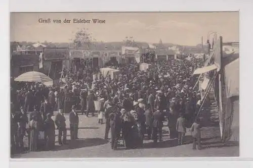 907492 Ak Gruß von der Eisleber Wiese Rummelplatz um 1910