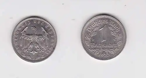 1 Mark Nickel Münze III.Reich 1933 E Jäger Nr. 354 vz (154635)