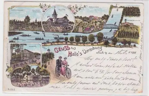 907046 AK Gruss aus Halle's Umgebung - Waldkater, Peissnitz, Bergschenke 1900