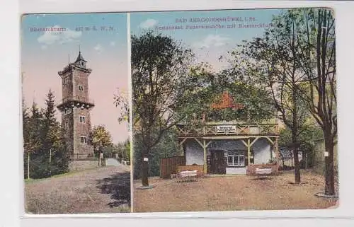 90914 Mehrbild Ak Bad Berggießhübel - Restaurant Panoramahöhe und Bismarckturm
