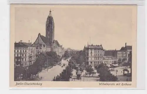 97774 Ak Berlin-Charlottenburg - Wilhelmplatz mit Rathaus 1928
