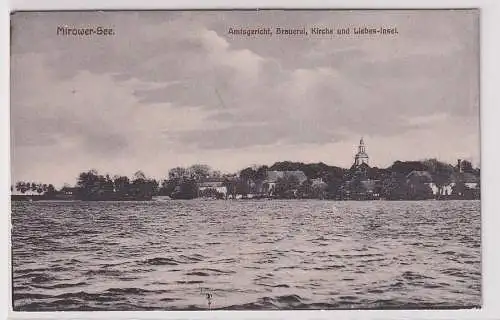 38759 AK Mirower-See - Amtsgericht, Brauerei, Kirche und Liebes-Insel