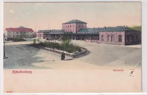 66482 AK Aschaffenburg - Bahnhof mit Außenanlagen