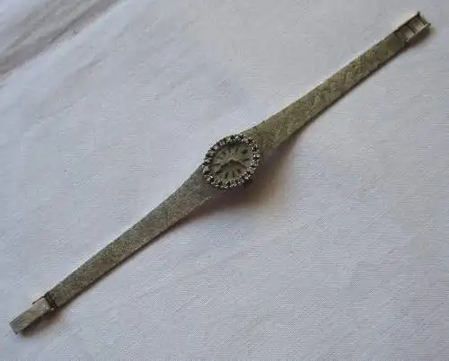 585er Weißgold Damen Armbanduhr mit 18 Diamanten besetzt (127100)