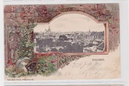 907531 geprägte Rahmen Ak Eisleben - Totalansicht 1903