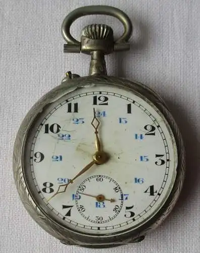Silber Taschenuhr Lépine Léon Lévy & Frères / Pierce SA Handaufzug (158026)