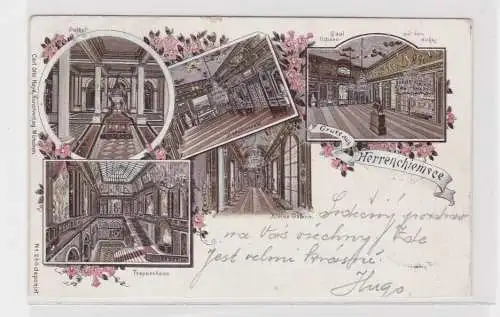 908418 Lithographie Ak Gruss aus Herrenchiemsee - Kleine Galerie, Portal, usw.