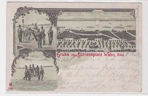 908416 Lithographie Ak Gruss vom Schiessplatz Wahn 1901