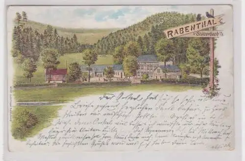 908425 Lithographie Ak Gruss aus Rabenthal b. Stützerbach 1897