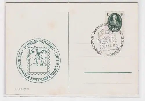06900 Postkarte IV. Südthüringer Briefmarkenausstellung Sonnenberg 1957