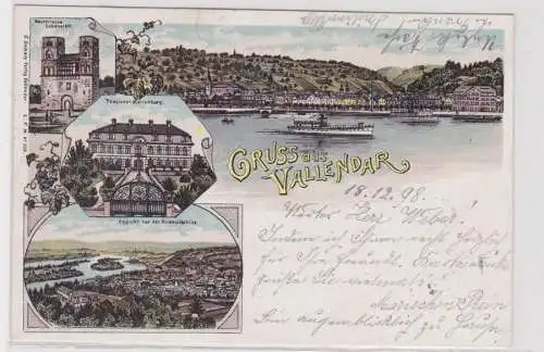 48571 Ak Lithographie Gruß aus Vallendar Pensionat usw. 1898