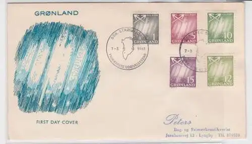 906486 FDC First Day Cover Ersttagsbrief Grönland Nordlichter STRØMFJORD 1963