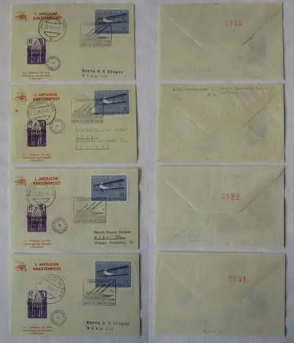 4 Belege 1. Amtliche Raketenpost Österreich Wien LUPOSTA 1961 (123534)