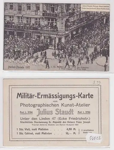 06022 Militär Ak Herbst-Parade 1910 Berlin - Unter den Linden, Ecke Friedrichstr