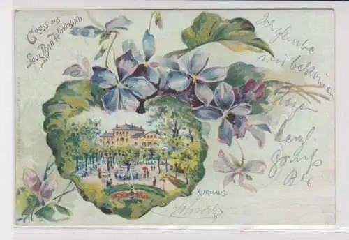 907585 Blumen Ak Gruss aus Soolbad Wittekind - Kurhaus 1899