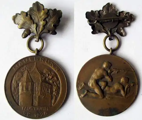 Bronze Schützen Medaille Maulbronn Faustturm 1.8.1926 (130038)