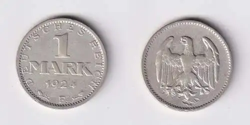 1 Reichsmark Silber Münze Weimarer Republik 1924 F f.ss (166576)