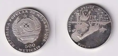 25 Meticais Silber Münze Mosambik Moçambique 1990 Giraffen PP (166232)