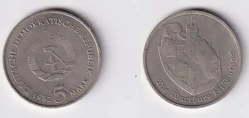 DDR Gedenk Münze 5 Mark Die Wartburg bei Eisenach 1982 (167458)