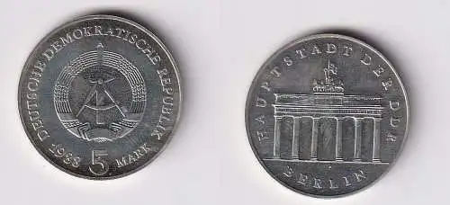 DDR Gedenk Münze 5 Mark Brandenburger Tor 1988 Stempelglanz (167446)