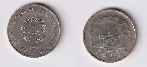 DDR Gedenk Münze 5 Mark Weimar Goethes Gartenhaus 1982 (167445)