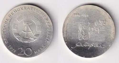 DDR Gedenk Münze 20 Mark Johann Sebastian Bach Silber Stempelglanz (166815)