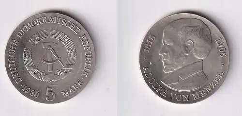 DDR Gedenk Münze 5 Mark Adolph von Menzel 1980 (167490)