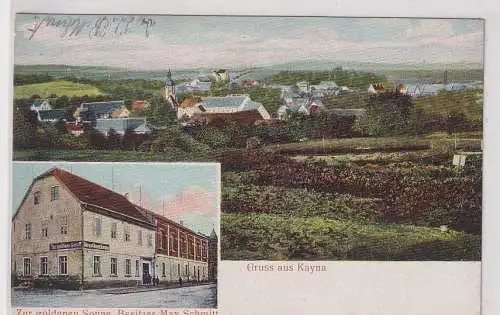 908363 Ak Gruß aus Kayna Gasthaus "Zur goldenen Sonne" 1907