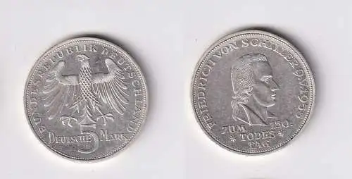 BRD Gedenk Münze 5 Mark Friedrich Von Schiller 1955 vz (166686)