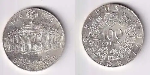 100 Schilling Silber Münze Österreich 1976 200 Jahre Wiener Burgtheater (158910)