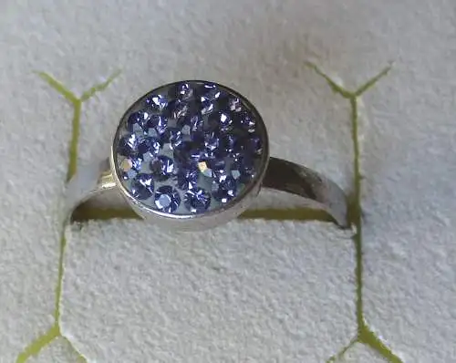 bezaubernder Damen-Ring Sterling Silber 925 mit blauen Schmucksteinen (158710)