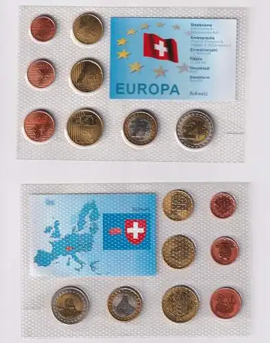 Kursmünzsatz KMS Euro Essai Pattern Probe Schweiz 2003 im Blister (167113)