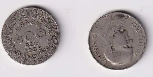 400 Reis Kupfer Nickel Münze Brasilien 1938 Getulio Vargas (167133)